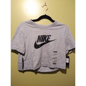 Nike Gray and Black Crop Top